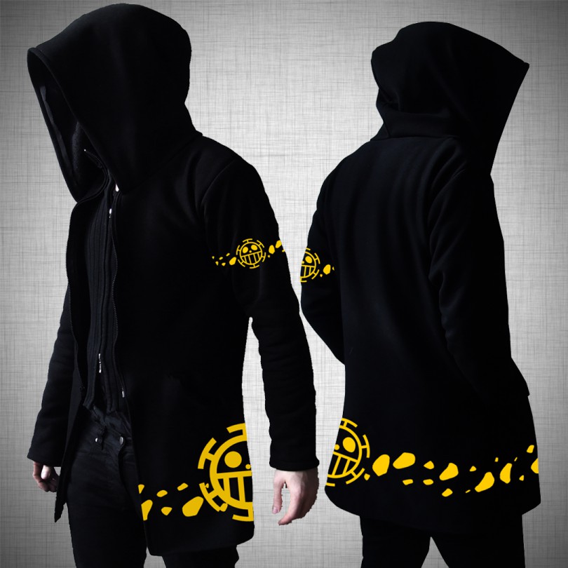 JAKET ANIME JUBAH ONE PIECE NEW WORLD LAW ZIPPER HOODIE JUMBO