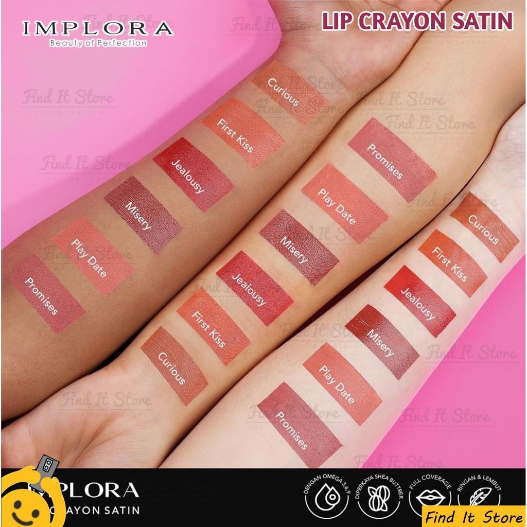 Implora Lip Crayon Satin | Lipstick | LipCrayon LipCream Satin | BPOM