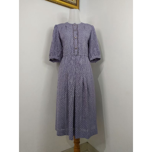 (BISA COD) Dress Vintage, Dress Bunga, Dress Tartan, Longdress, Dressmidi-Corak8