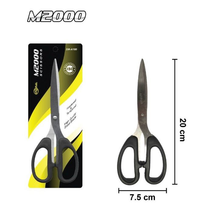 Gunting Kertas Besi Baja Besar Hitam 20cm M2000 Stainless Steel Scissors SM-A180