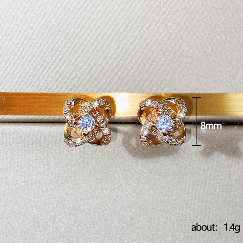 Anting Tusuk Gantung Hias Cubic Zirconia Untuk Pengantin Wanita