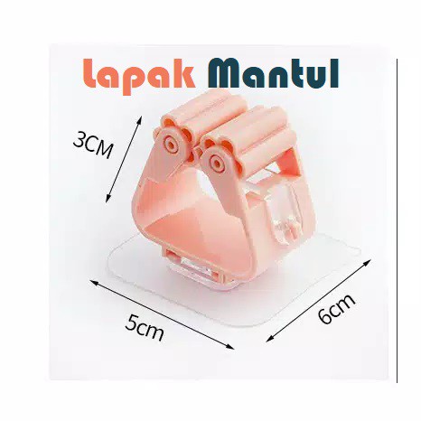 LM-0118 Alat Penjepit Pengait Gantungan Sapu Pel Dinding - Strong Hook Tempel Serbaguna