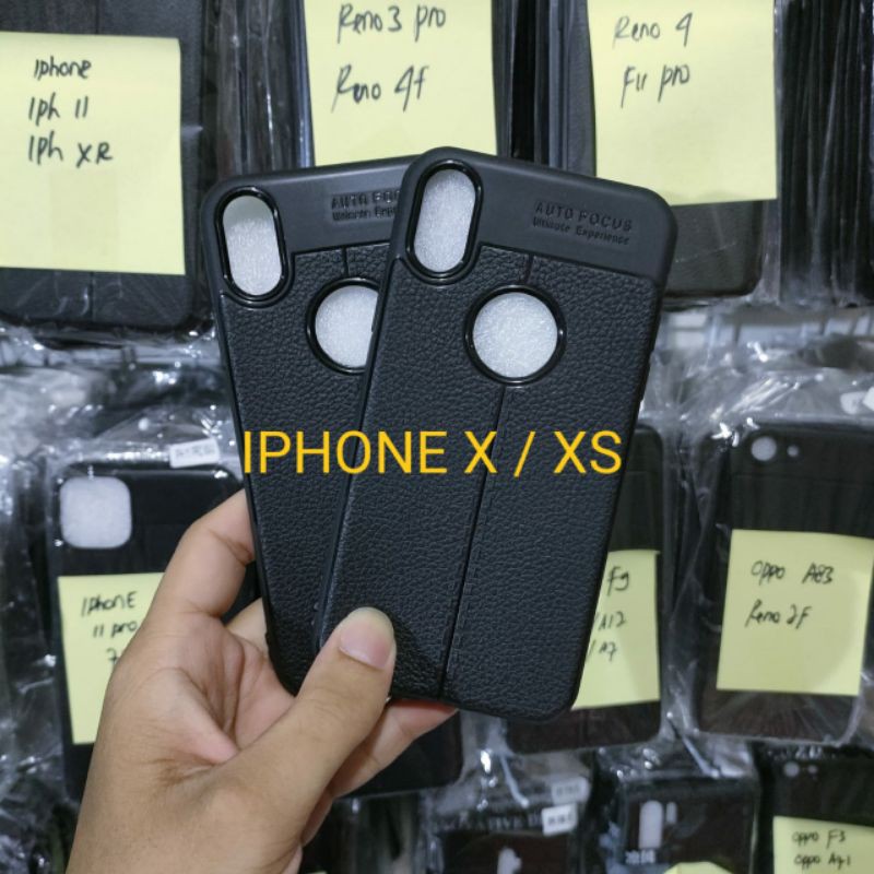 Casing Auto Focus Leather IPHONE X/XS SoftCase kulit