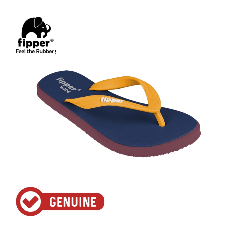 Fipper Wide Navy Maroon Mustard