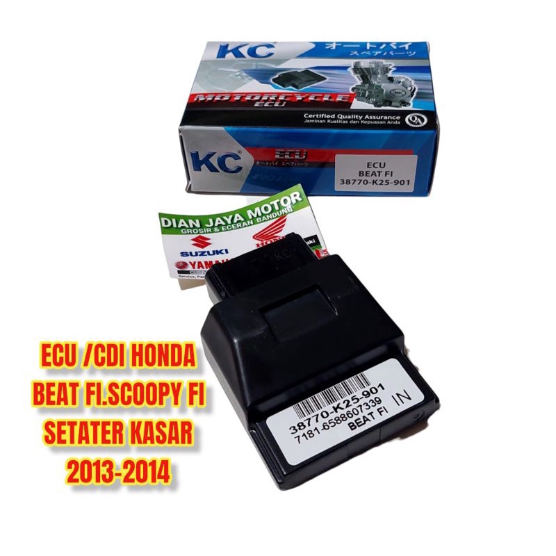 ECU CDI ECM HONDA BEAT FI .SCOOPY FI SETATER KASAR STATER  38770-K25-901 2013-2014 KC PREMIUM