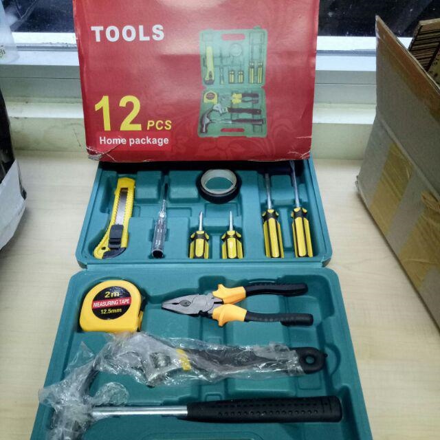 Hand Tool Kit  Kunci Set 12pcs Alat Perkakas Pertukangan 12 in 1 Tool Set Tool Box
