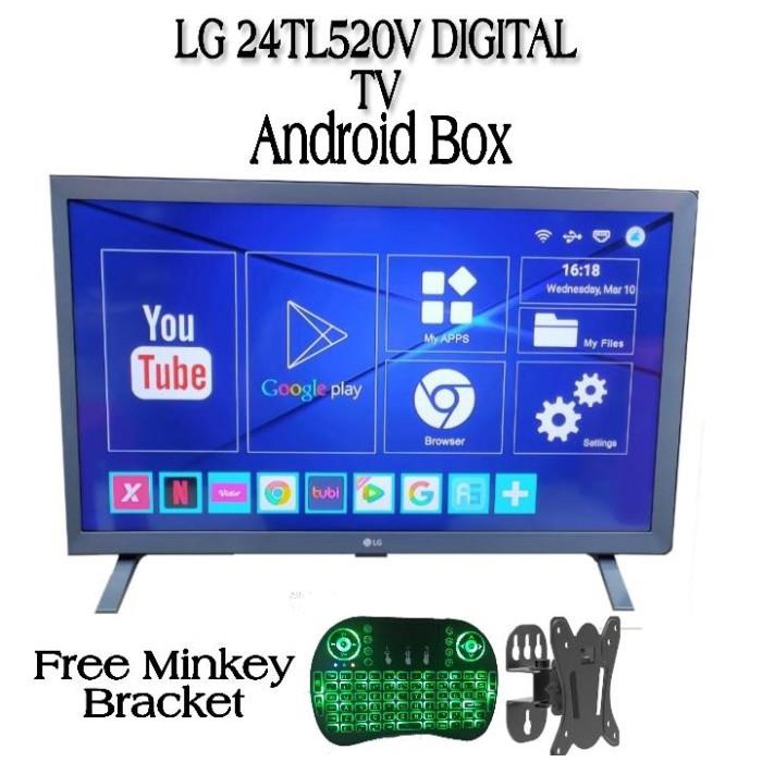 LG LED TV DIGITAL 24 Inch 24TL520V-PT Monitor TV Android Box