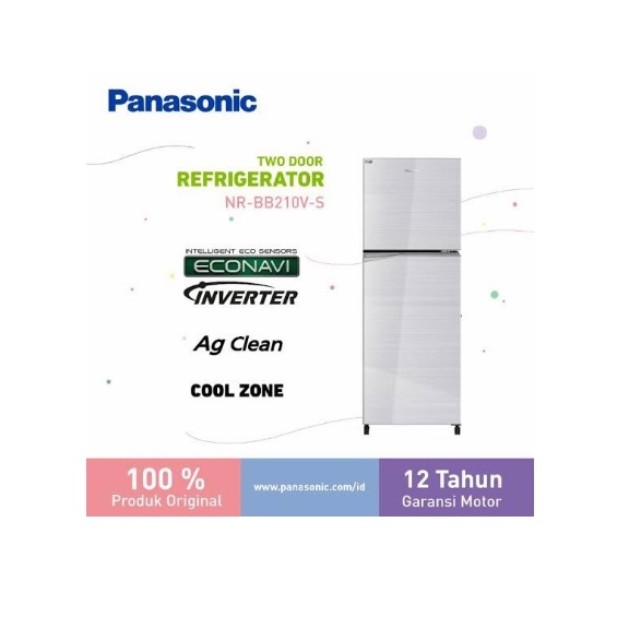 KULKAS PANASONIC NR-BB210V-S 2 PINTU INVERTER ECONAVI BB210V