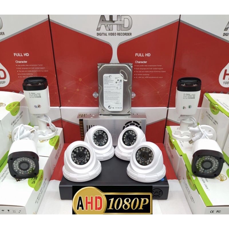 PAKET CCTV 8 CHANEL ( 4 out + 4 in ) 5MP FULL AHD 1080P