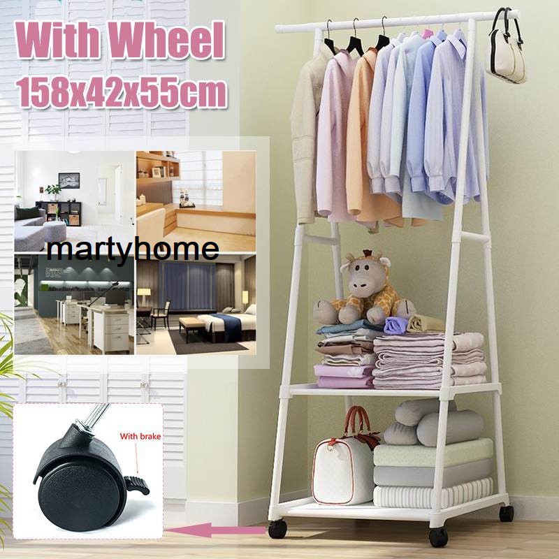Stand Hanger / Triangle Rak Serbaguna / Rak Gantungan Baju Dengan Roda