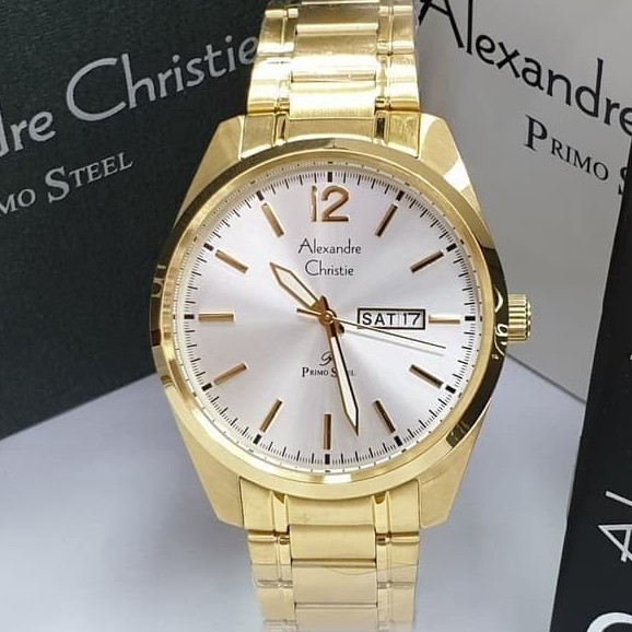 JAM TANGAN PRIA ALEXANDRE CHRISTIE ORIGINAL AC 1012 ME GOLD