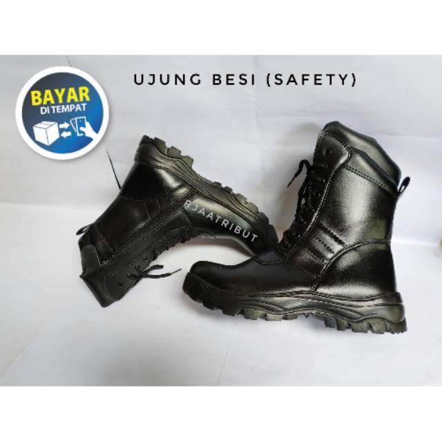 BISA COD   Sepatu PDL ujung besi kuat / Safety TNI/POLRI /SATPAM /SECURITY /DLL