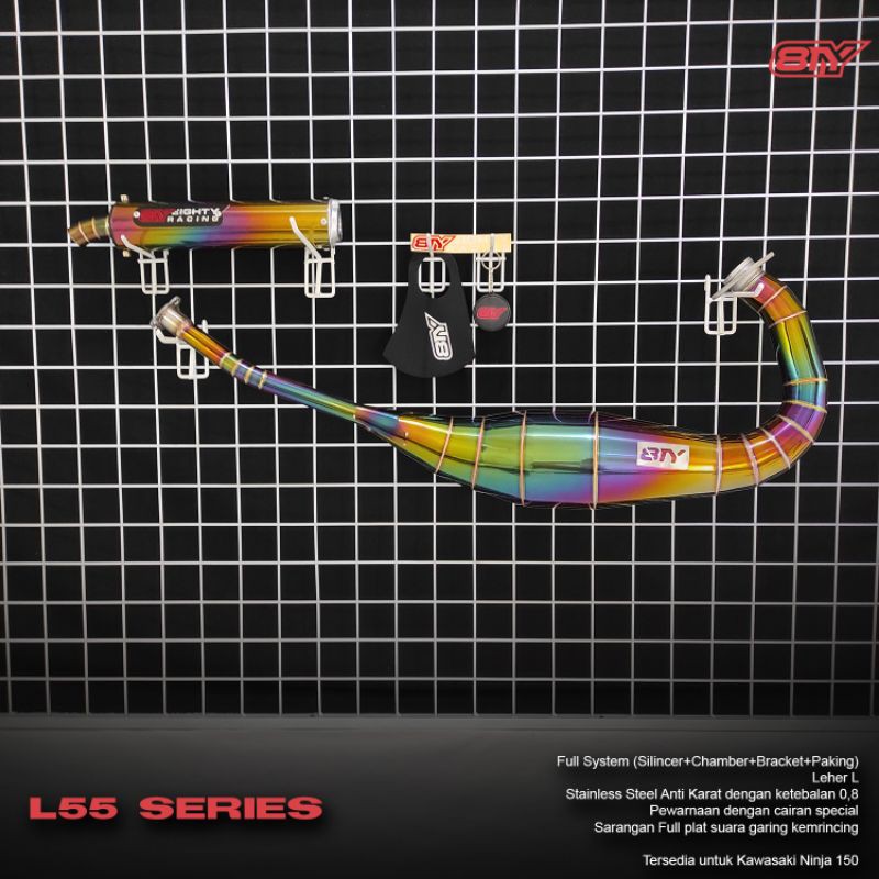 Knalpot Ninja RR R SS Stainless Rainbow Leher L Eighty 8TY