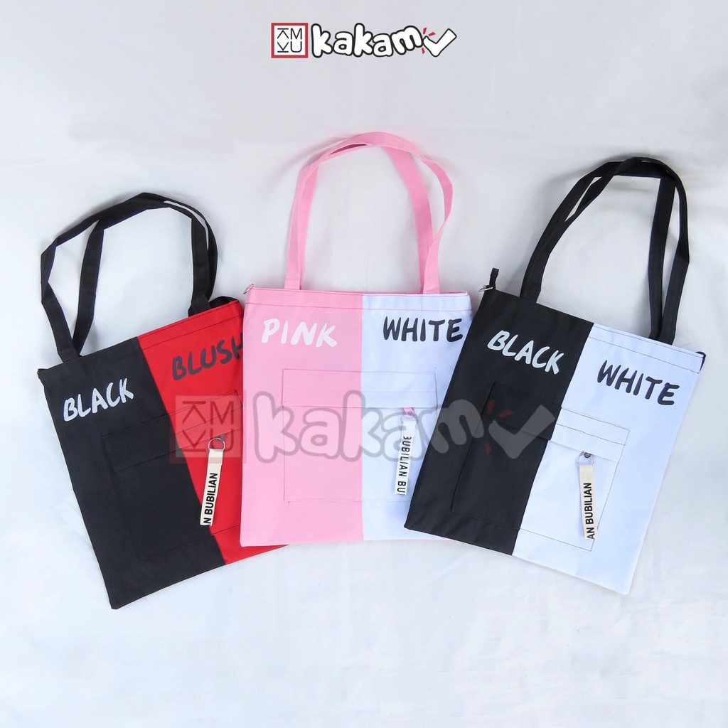 Tas Wanita Tote Bag Kekinian Two Tone