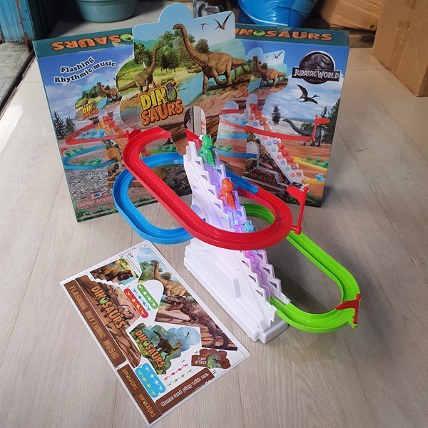BISA COD Mainan TRACK DINOSAUR TRACK TANGGA Besar Musik Slide Luncuran DINO / Mainan Koleksi Anak Laki Laki 1 2 3 4 5 Bulan 3 4 5 6 7 Tahun