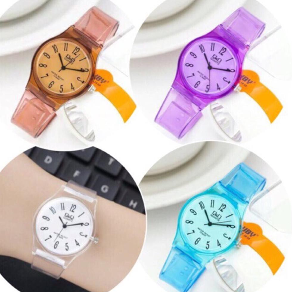 HOT J-189 JAM TANGAN TRANSPARAN MEREK Q&Q - JAM FASHION - JAM CEWEK