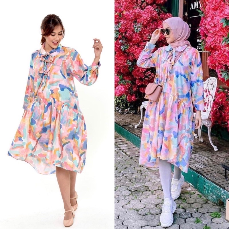 PRELOVED OCEANA DRESS PINK NADJANI X TIQASYA