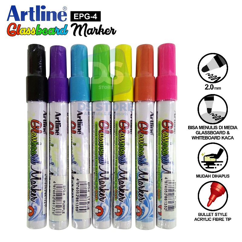 

[PCS] SPIDOL ARTLINE GLASS BOARD MARKER EPG-4