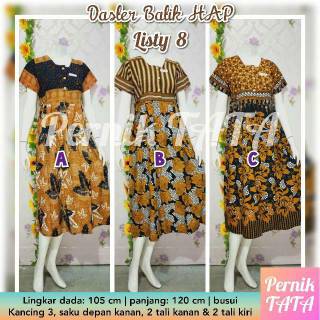  Daster  Cantik Batik  HAP Solo Seri Listy Motif Sogan  Warna 