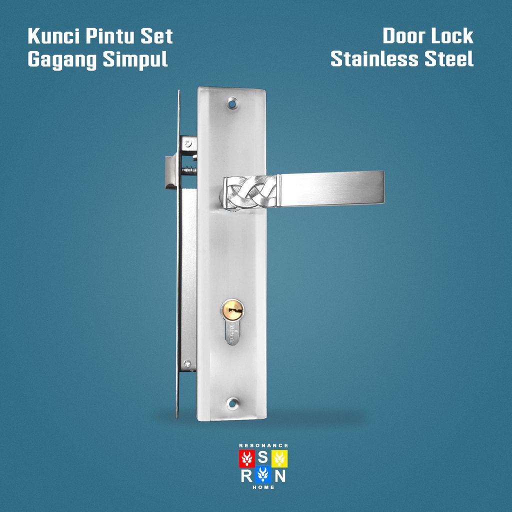 Kunci Pintu Besar Gagang Simpul SILVER / Resonance Home