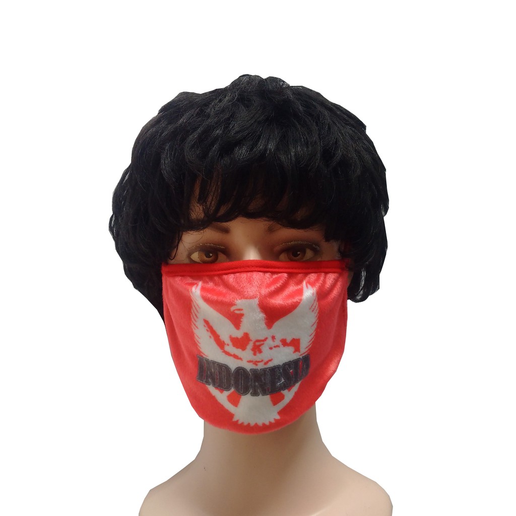 Masker Kain 3 Lapis ply Katun Motif Garuda - Bahan Lembut - Tebal
