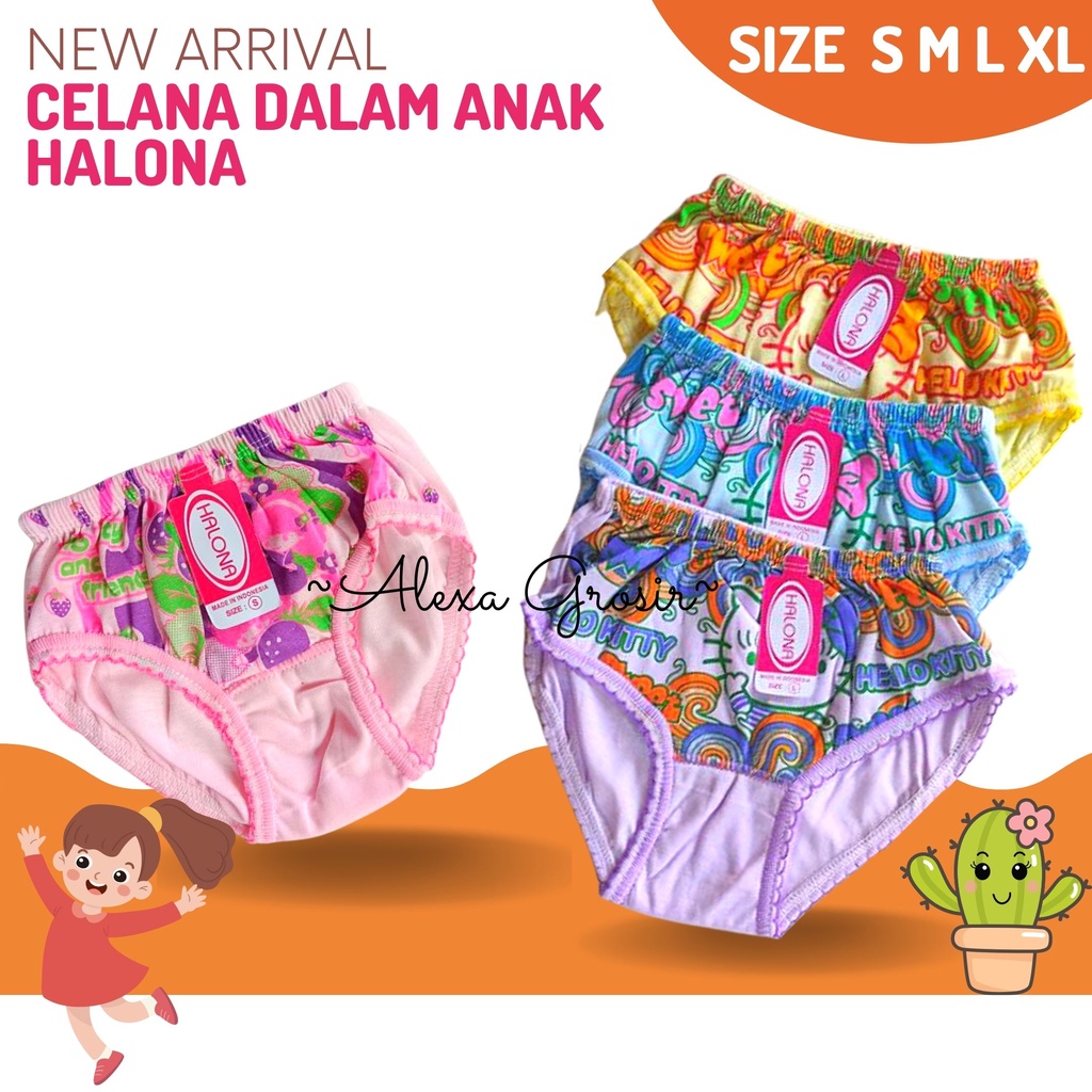 GROSIR 12 PCS Undies Celana Dalam Anak Merk Halona Ukuran ampe extra jumbo size S,M,L ,XL alexa