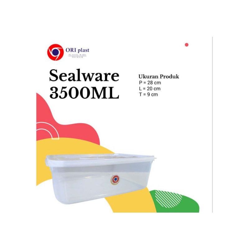Sealware Oriplast / Kotak Plastik Kue Donat 3500 ml. Kualitas Tebal.