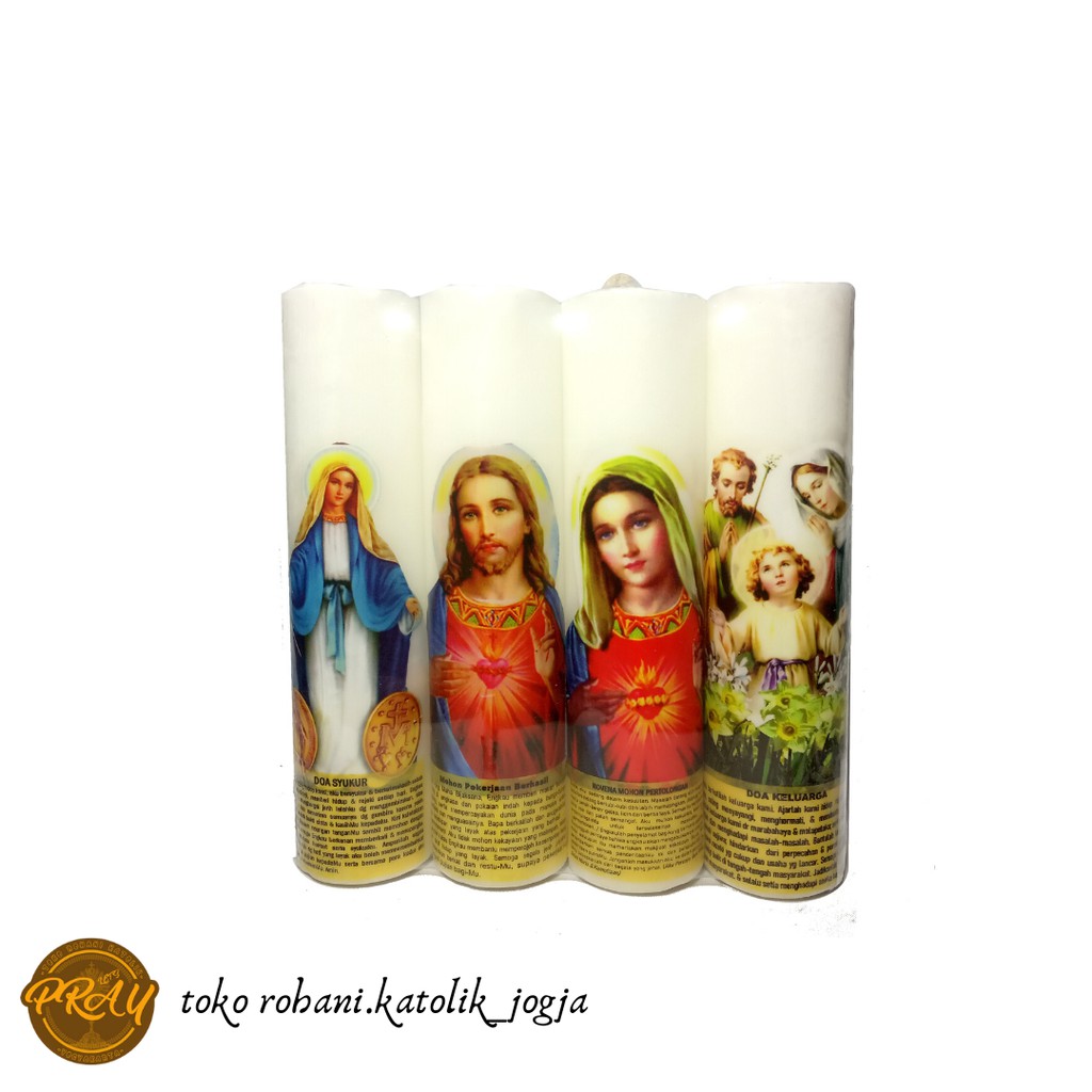 LILIN DOA - ISI 4/PAKET TINGGI 14 CM/LILIN DOA KATOLIK