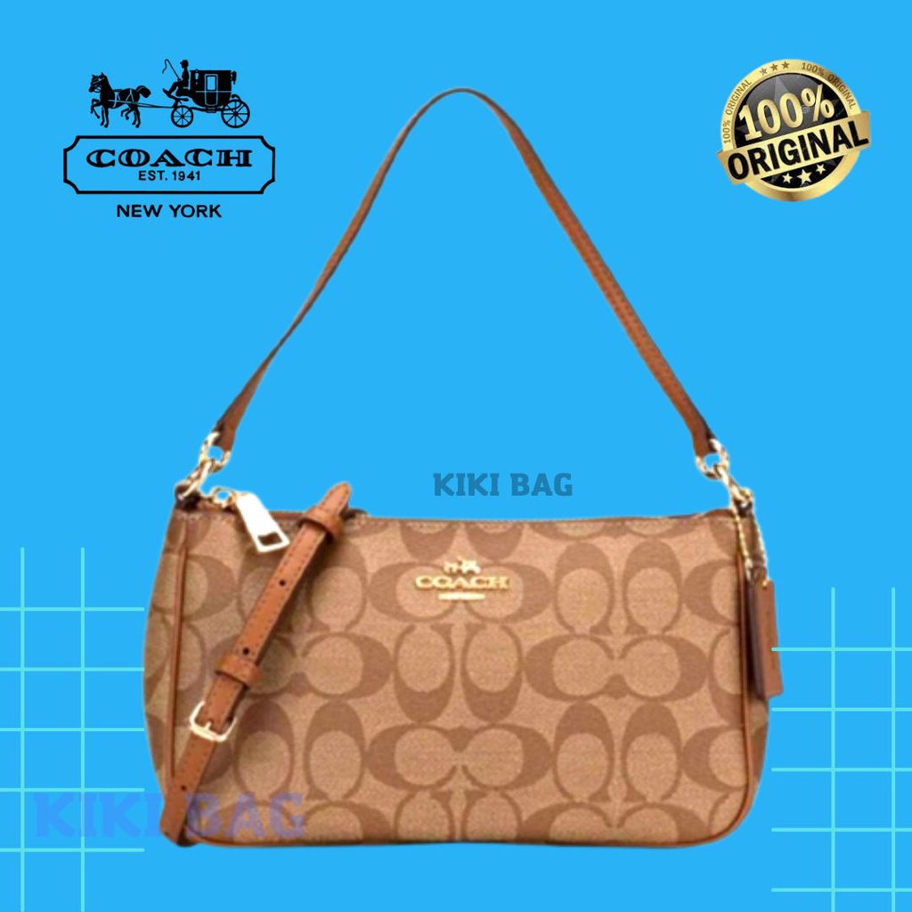 Tas Slempang Wanita Terbaru Coach Top Handle Pouch Signature Mini Tas Selempang 2 Tali  Tas Bahu Wan