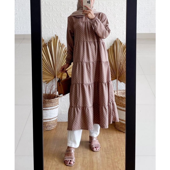 Syiraaswardrobe Nulika Midi dress gamis maxi dress busui wanita