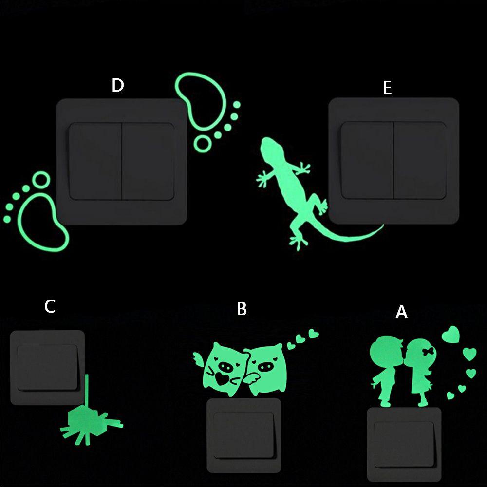 TOP Switch Luminous Stiker Dapat Dilepas Untuk Ruang Tamu Self-Adhesive Pasangan Spider Gecko Glow In The Dark