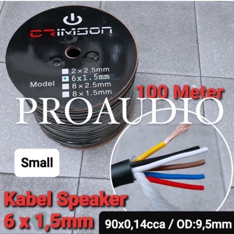 Kabel Speaker audio isi 6 Ukuran 6 X 1,5mm Panjang 50 m Merk Crimson