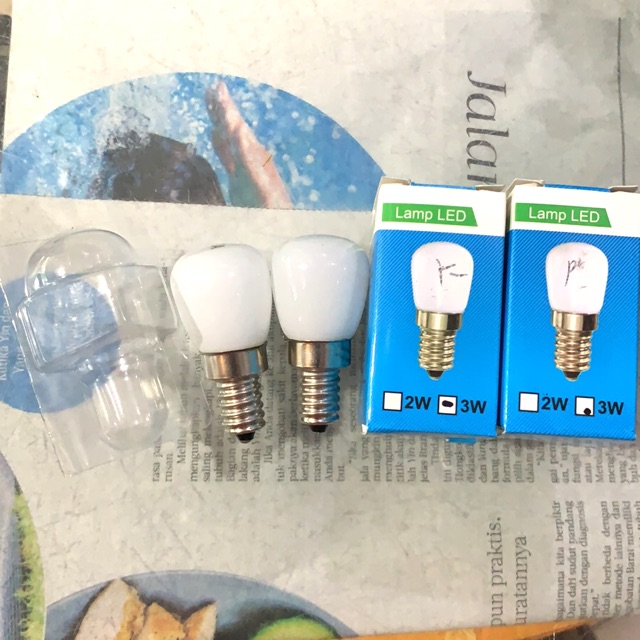 Lampu Kulkas oska E12 E 12 LED 3w 3watt Putih , Kuning / Warm White sangat terang lampu hias tidur R