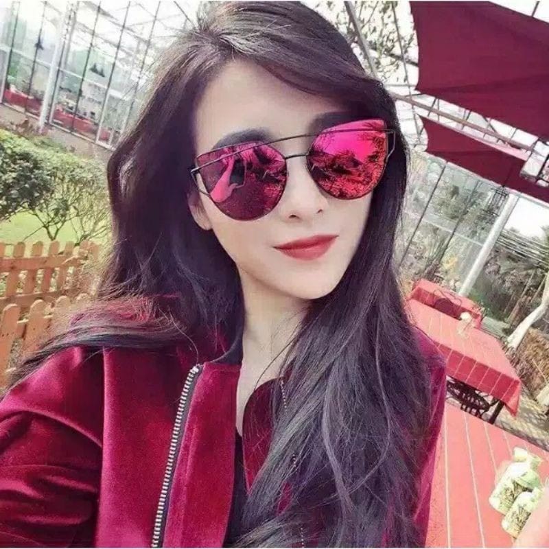 *ALIBABA1688*COD Kacamata Hitam Frame Metal Kecil Gaya Vintage Kacamata Wanita fashion wanita