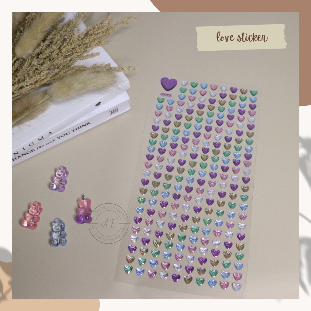 

Love sticker dekorasi hiasan photocard atau scrapbook stiker hiasan buku atau laptop