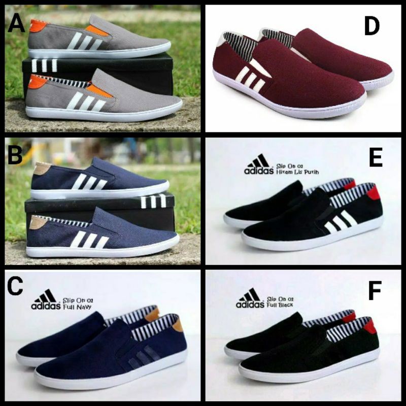 Sepatu Slip On Pria Casual Adidas Depp Mocasin Simple Kanvas