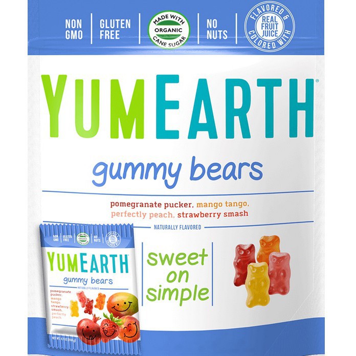 YumEarth Organics Gummy Bears / permen organic 1 pcs / yum earth / gummy vitamin / snack