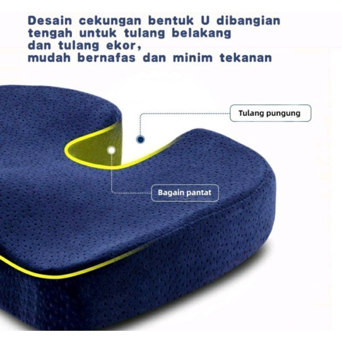 Bantal Duduk Tulang Ekor Memory Foam  Seat Cushion