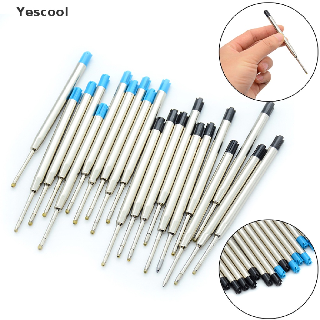 Yescool 10pcs Pulpen Tinta Biru Ukuran 1.0mm