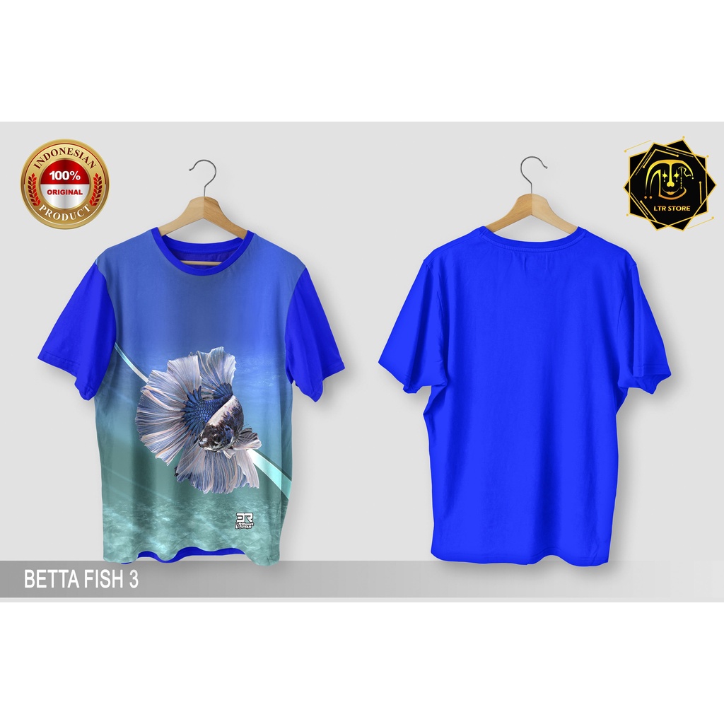[ BAYAR DI TEMPAT ] BAJU PRINTING GAMBAR IKAN CUPANG 3 -  KAOS DISTRO ORIGINAL GAMBAR HEWAN HIAS BAG