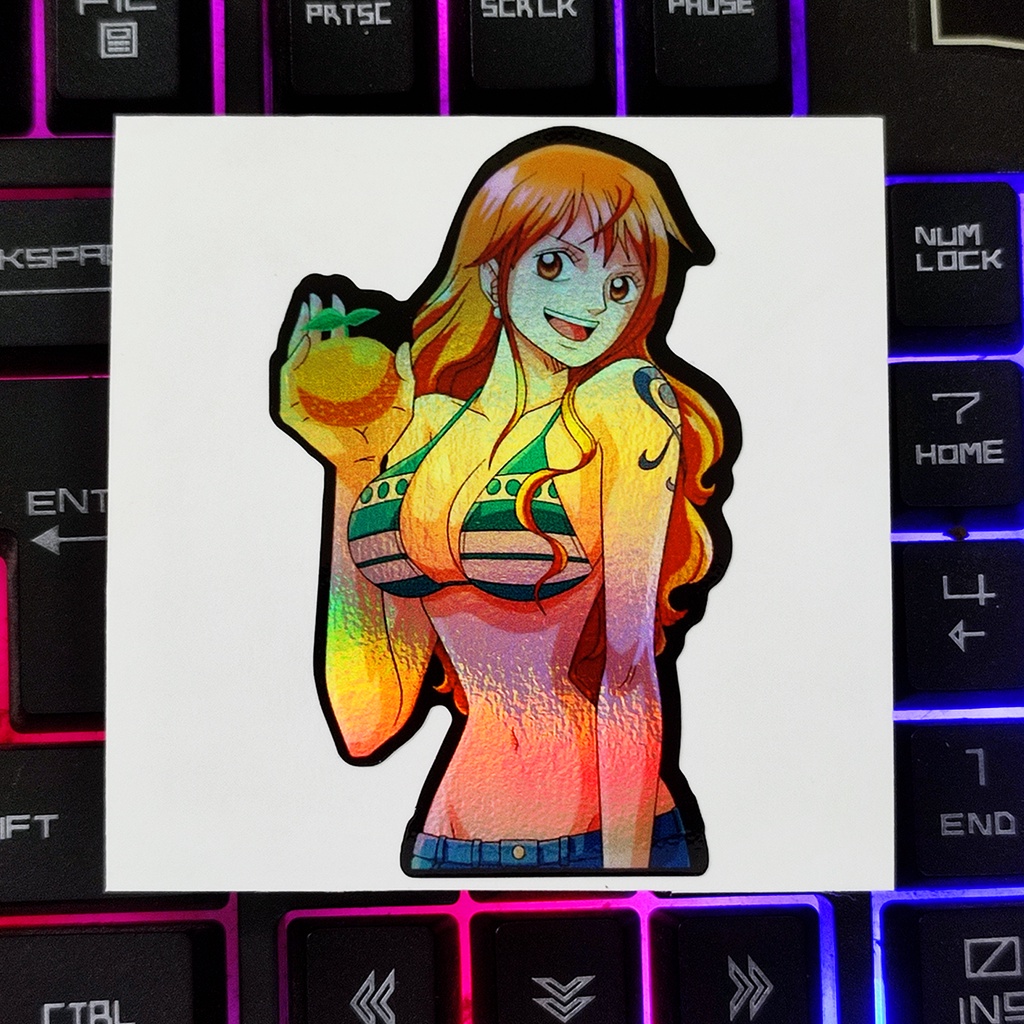 STICKER STIKER HOLOGRAM ANIME - ONE PIECE NAMI  - STIKER ANIME HOLOGRAM