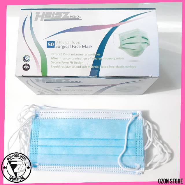 Masker 3 Ply ISI 10 Pcs Disposable Masker 3 Lapis anti Virus Earloop - Masker 3ply Isi10