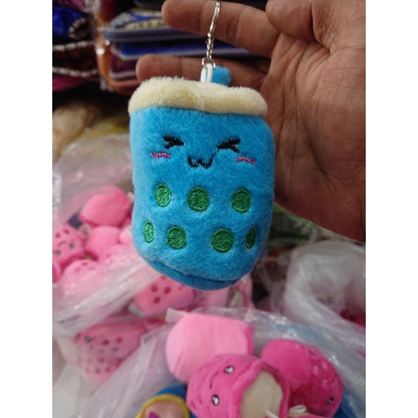 Gantungan Kunci Boneka Boba Unik 10 Cm-Biru