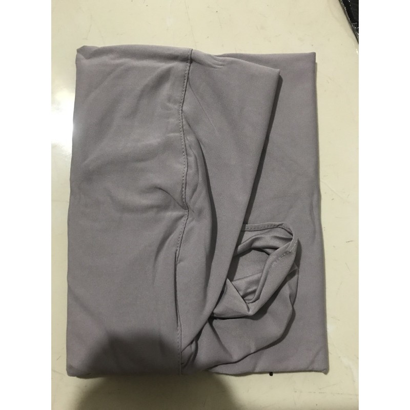 KERUDUNG MASKER SERIA NON PET/JILBAB MASKER NIQOB/BERGO HIJAB INSTAN JERSY-Abu Silver