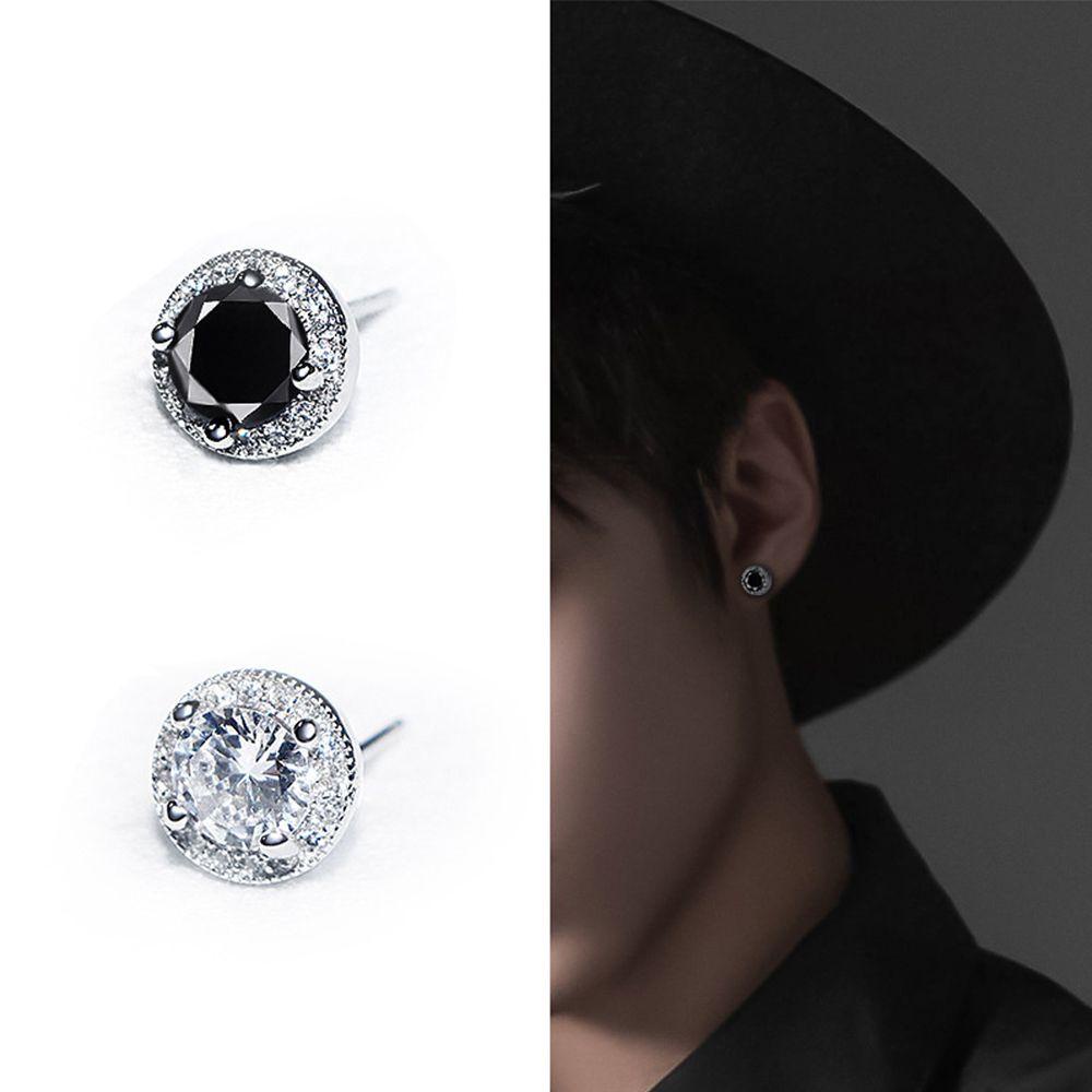 Needway   Man Earrings Mewah Fashion Mini Keren Tampan Hip Hop Bulat Telinga Stud