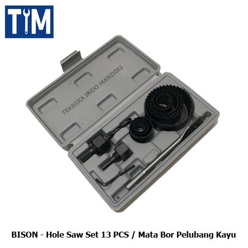 BISON Hole Saw Set 13 PCS / Mata Bor Pelubang Kayu