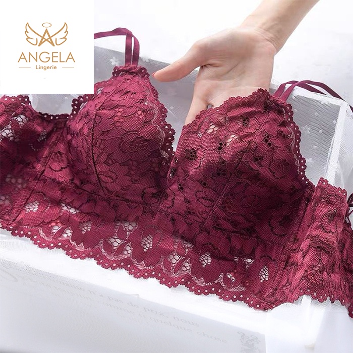 ANGELA PREMIUM JAPAN Bra BH Push Up Set Tanpa Kawat Celana Dalam Wanita Bikini Sport Beha Lingerie Korea Fashion Bralette Remaja Perempuan Sexy Pakaian Dalam COD Renang Motif Cewek Pita Bunga Murah Elora Jumbo-7