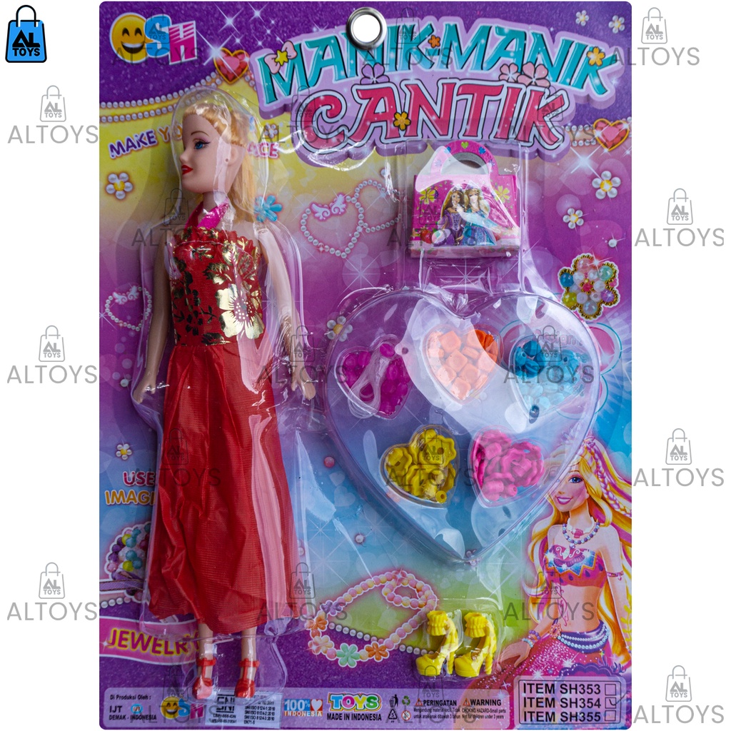 Boneka Manik-Manik 3D DIY Gelang Bahan Plastik dengan Tali Mainan Boneka + Mainan Manik Manik Meronce Set SH354