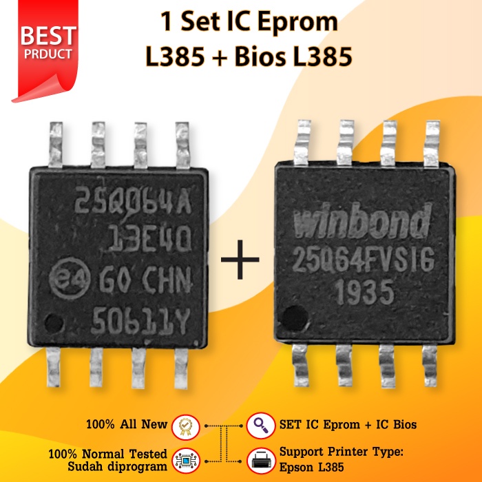 IC Eprom L385 + Bios L385 Firmware Printer Epson L-385 25Q64 Resetter