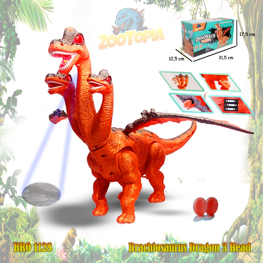 PROMO BRO1070 BRO1041 BRO1128 Triple Dragon Braciosaurus Bertelur DInosaurus Mainan Anak Hewan ZOOTOPIA